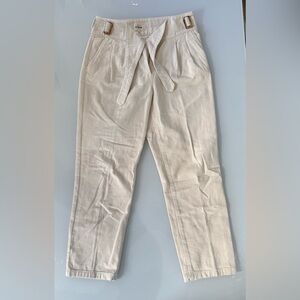 Sézane Denim Belted High-Waisted Trousers – Size 40 (US 8)